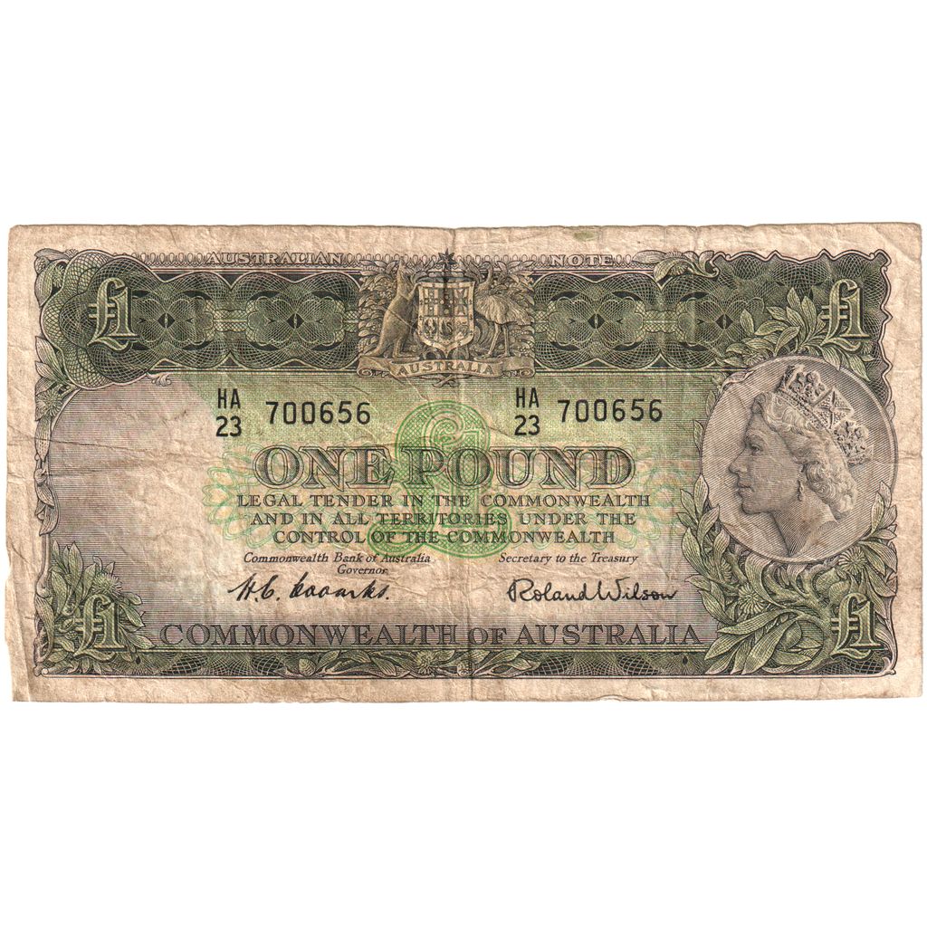 Australia,

1 libra,

Sin fecha (1960-1961)