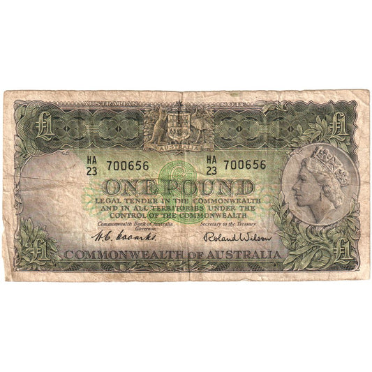 Australia,

1 libra,

Sin fecha (1960-1961)