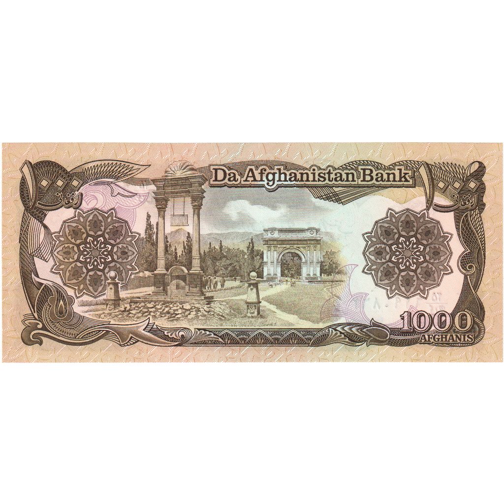 Afganistán,

1000 afganos,

UNC (65-70)