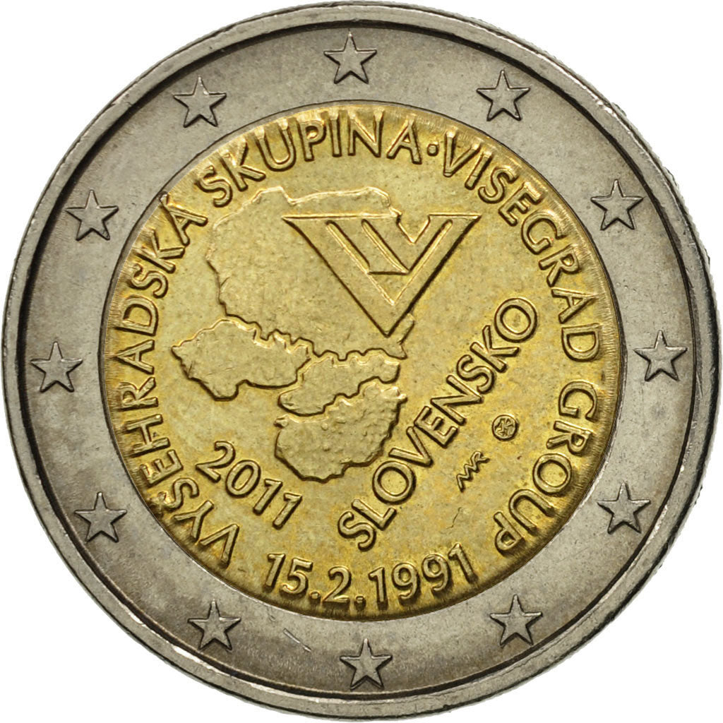 Eslovaco,
 
 2 euros,
 
 Grupo Visegrado