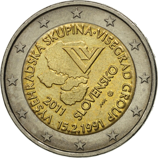 Eslovaco,
 
 2 euros,
 
 Grupo Visegrado