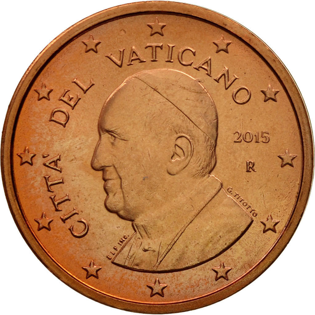 Tribuna del Vaticano, 

2 céntimos de euro, 

2015