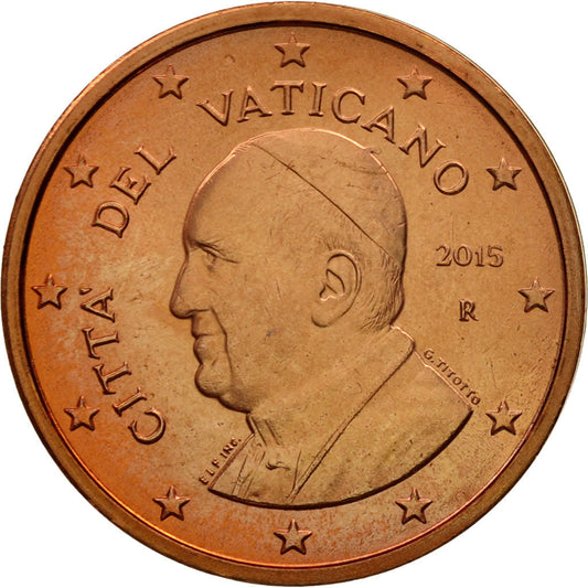 Tribuna del Vaticano, 

2 céntimos de euro, 

2015