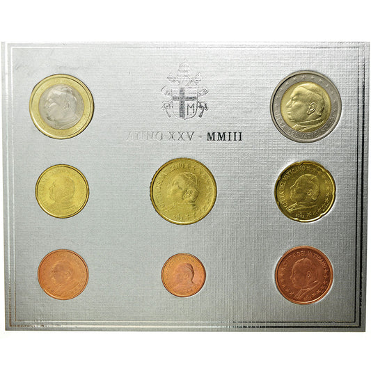 Tribuna del Vaticano, 

1 céntimo por 2 euros, 

2003