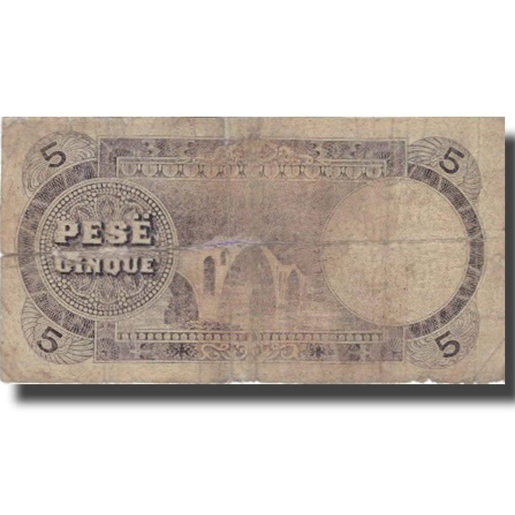 billete de banco, 
  
  albania, 
  
  5 Frank Ari