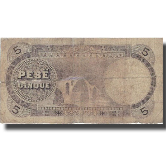 billete de banco, 
  
  albania, 
  
  5 Frank Ari