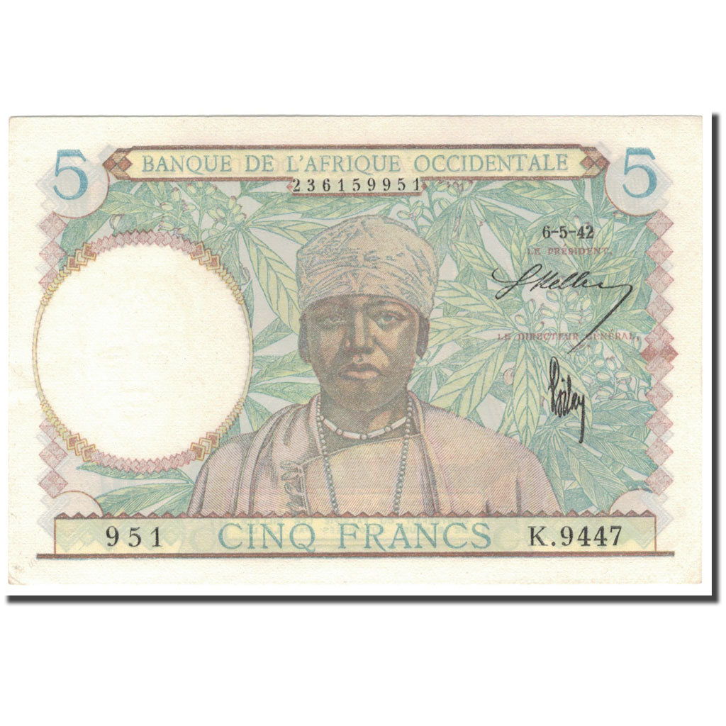Billete de África Occidental Francesa,

5 francos