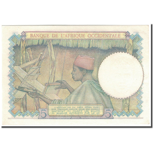 Billete de África Occidental Francesa,

5 francos