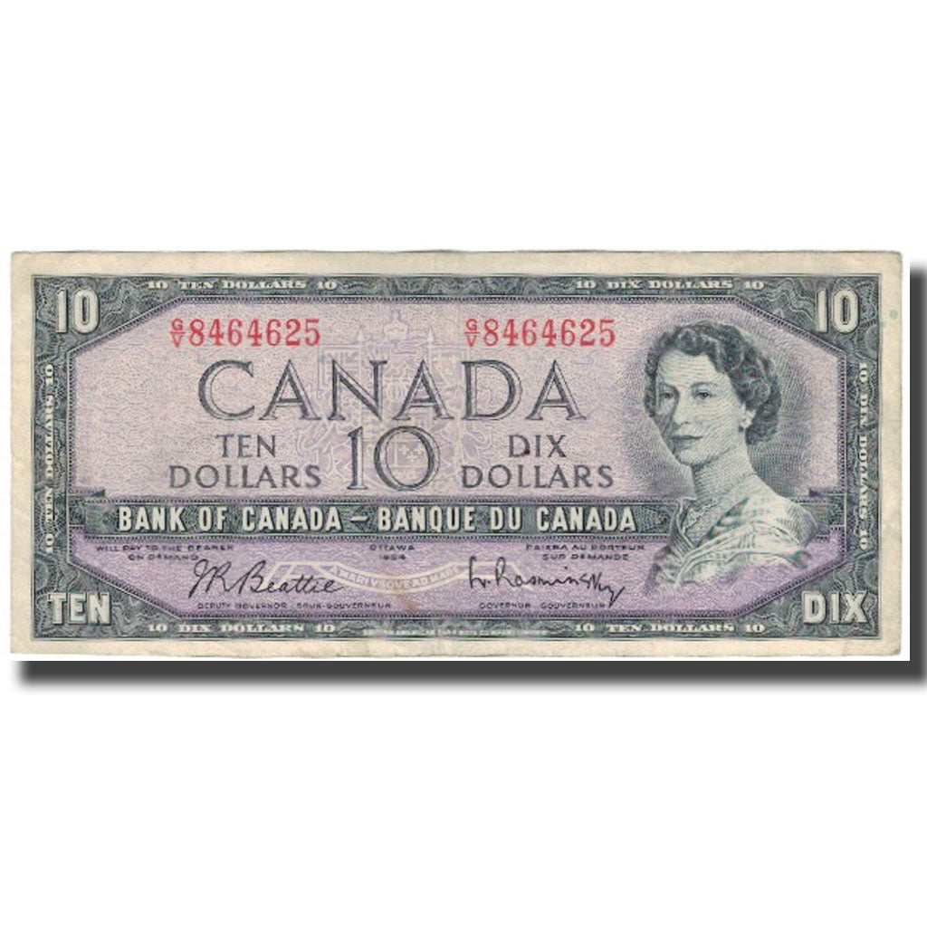 Billete de Canadá, $10
