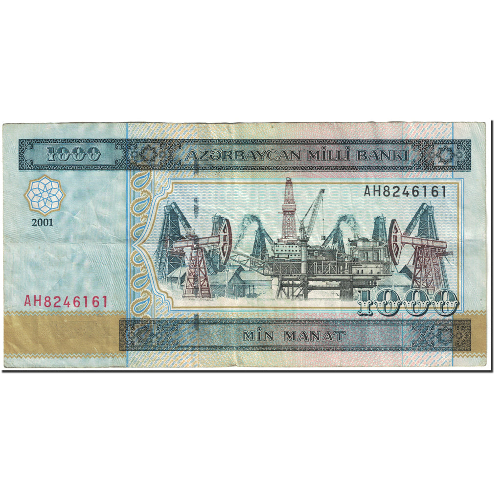 Billete de banco,
 
 Azerbaiyán,
 
 1000 manats