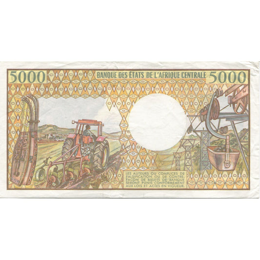 Billete de la República Centroafricana,

5000 francos