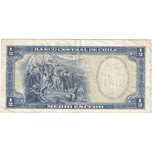 billete de banco, 
  
  Chile, 
  
  1/2 escudo