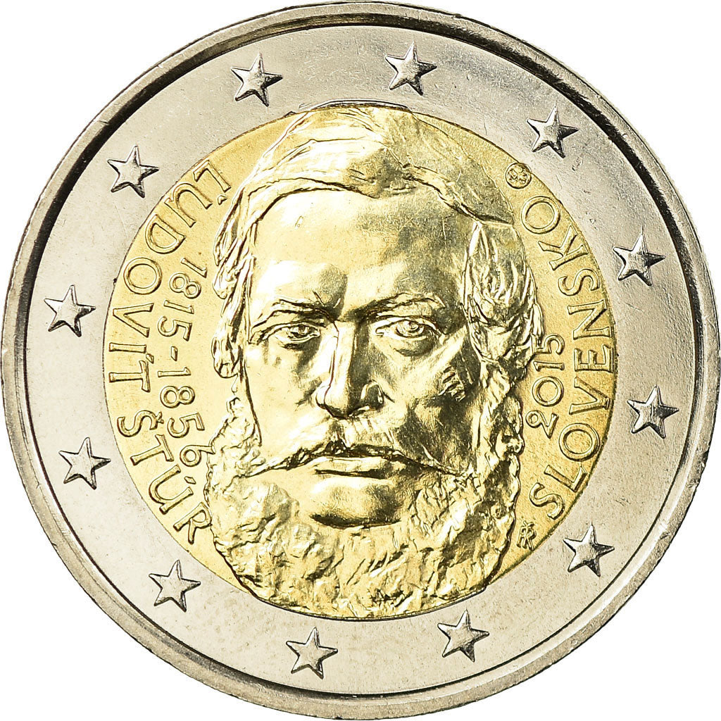 Eslovaco,
 
 2 euros,
 
 Ludovit Stur