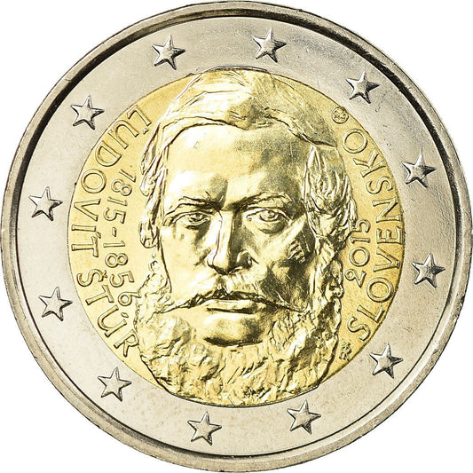 Eslovaco,
 
 2 euros,
 
 Ludovit Stur