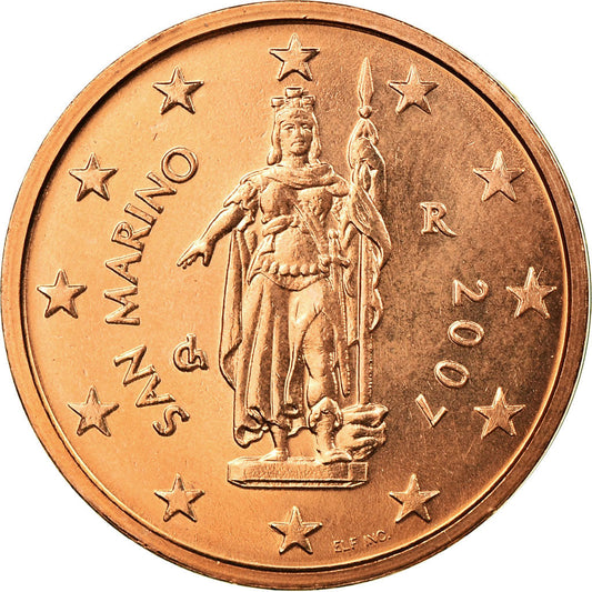 San Marino, 

2 céntimos de euro, 

2007
