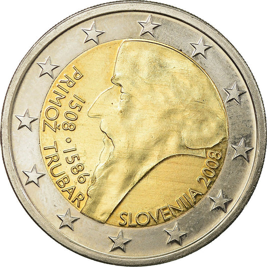 Eslovenia, 
  
  2 euros, 
  
  500. Cumpleaños de Primoz Tubar