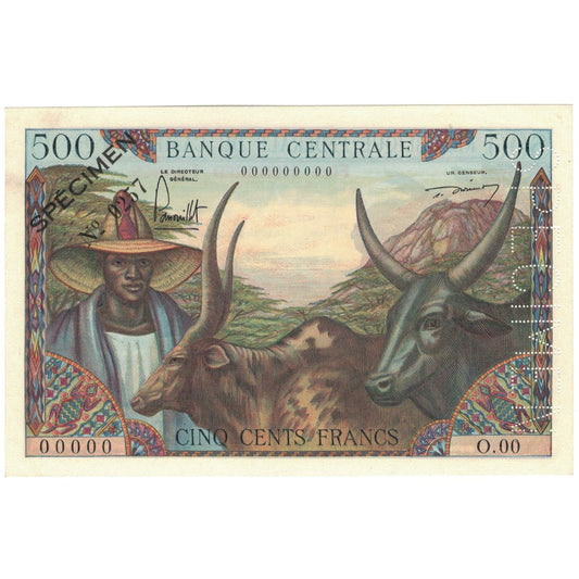 Billete de Camerún, 500 francos