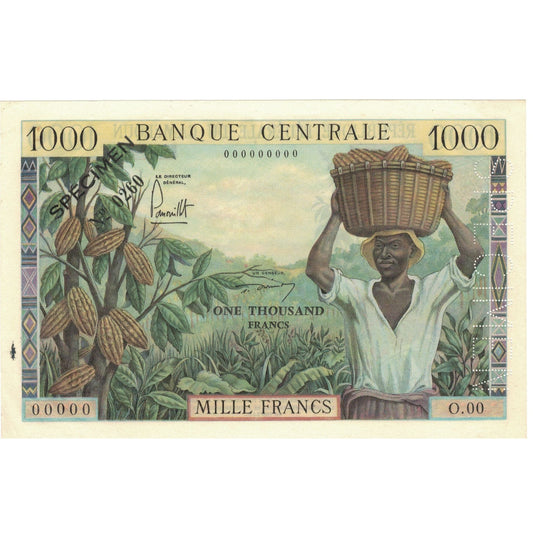 Billete de Camerún, 1000 francos