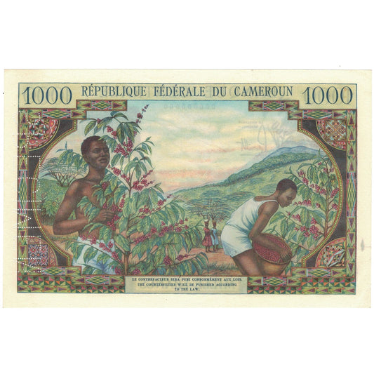 Billete de Camerún, 1000 francos