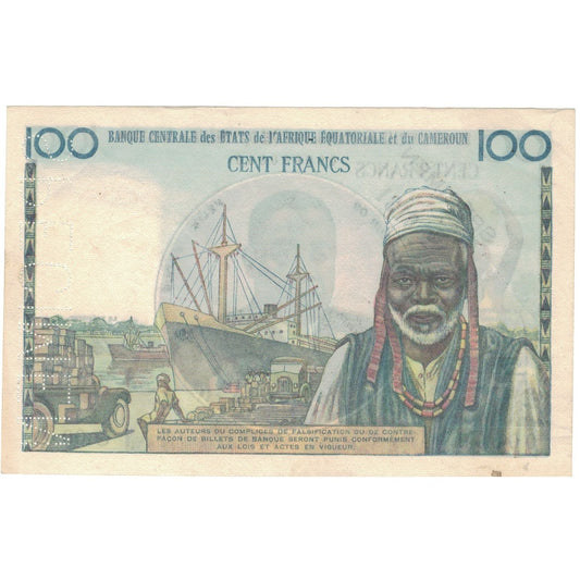 Billete de los Estados de África Central,

100 francos