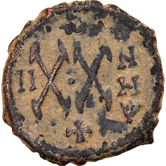 Moneda,

Maurice Tiberius,

Medio tonto